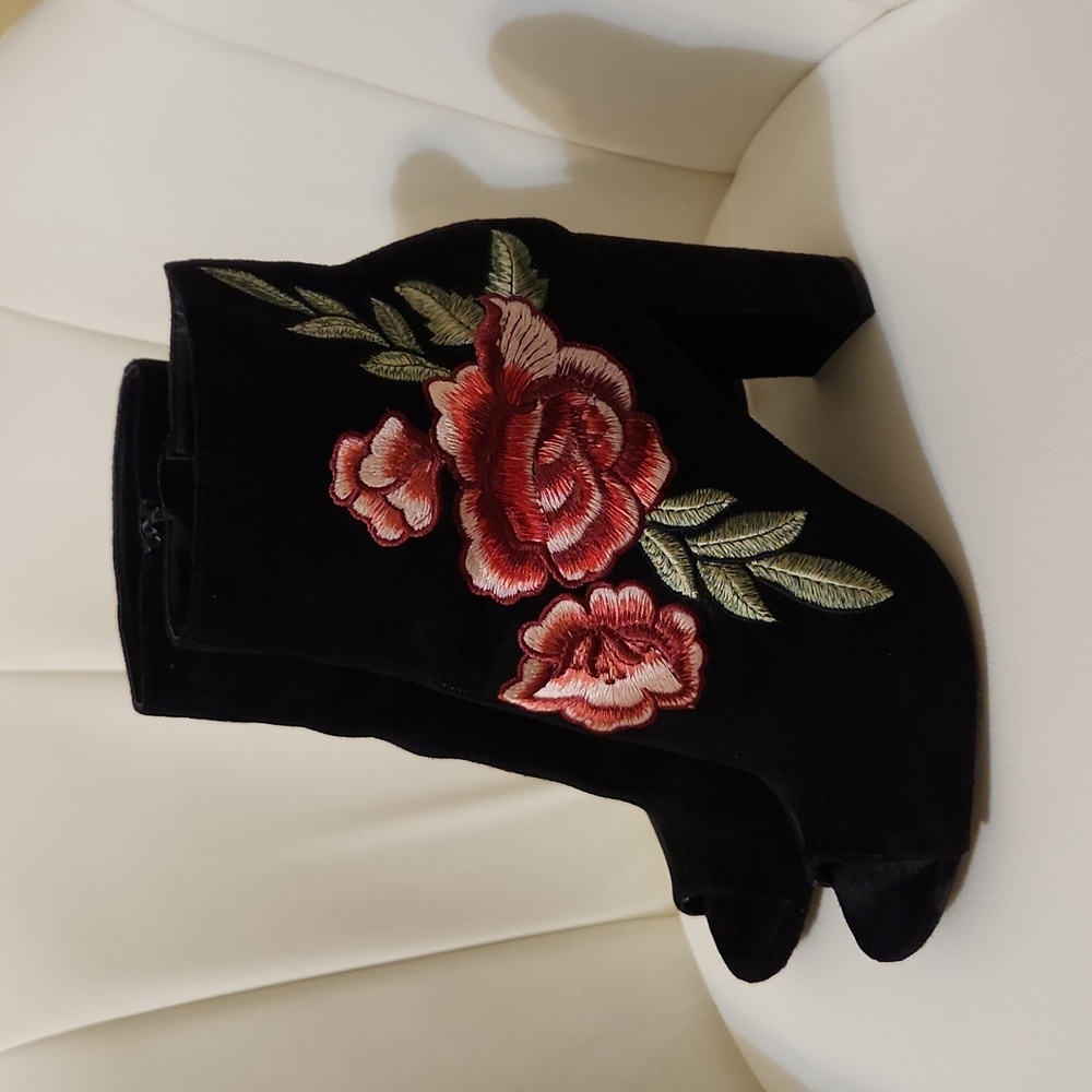 Peep Toe Rose Booties
